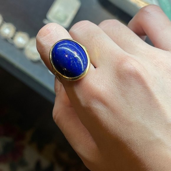 **SOLD**✨Gorgeous Vintage Lapis Lazuli 14K Solid Gold Ring - Picture 2 of 3